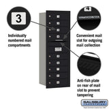 11 Door High Recessed Mounted 4C Horizontal Mailbox with USPS Access - Rear Loading