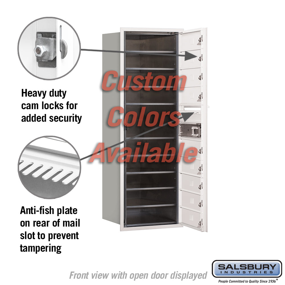 Recessed Mounted 4C Horizontal Mailbox - 11 Door High Unit - 9 MB1 Doors - Custom Color - Front Loading - Private Access
