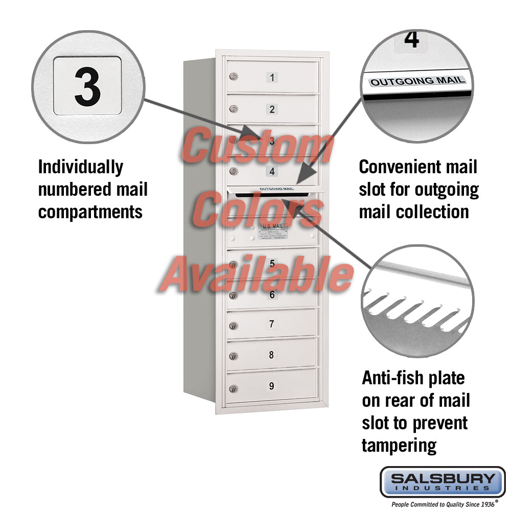 Recessed Mounted 4C Horizontal Mailbox - 11 Door High Unit - Rear Loading - Private Access