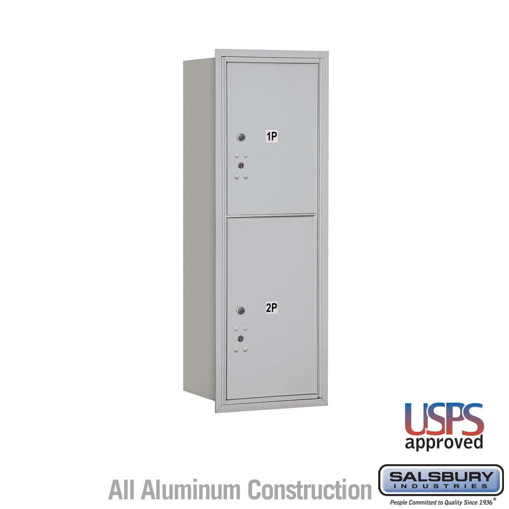 11-Door High Recessed Parcel Locker with 2 Parcel Lockers - Rear Loading