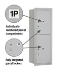 11-Door High Recessed Parcel Locker with 2 Parcel Lockers - Rear Loading