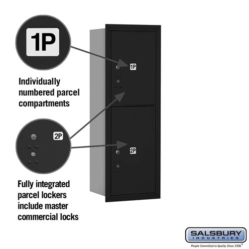 11-Door High Recessed Mounted Parcel Locker with Private Access - Rear Loading