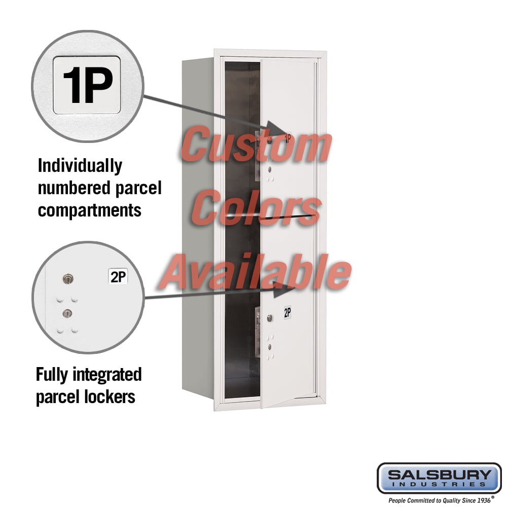 Recessed Mounted 4C Parcel Locker - 11 Door High Unit - Front Loading - USPS Access