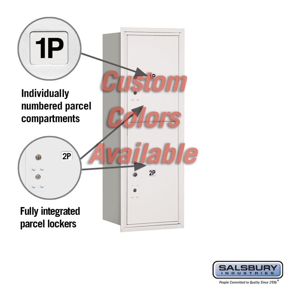 Recessed Mounted 4C Parcel Locker - 11 Door High Unit - Rear Loading - USPS Approved