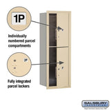 11 Door High Recessed Mounted 4C Horizontal Parcel Locker with 2 Parcel Lockers in Sandstone - Front Loading