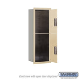11 Door High Recessed Mounted 4C Horizontal Parcel Locker with 2 Parcel Lockers in Sandstone - Front Loading