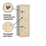 11 Door High Recessed Mounted 4C Horizontal Mailbox with Parcel Locker - Sandstone - Rear Loading