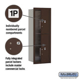 11 Door High Recessed Mounted 4C Horizontal Parcel Locker with 2 Parcel Lockers in Bronze - Front Loading