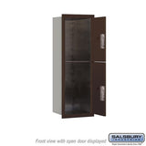 11 Door High Recessed Mounted 4C Horizontal Parcel Locker with 2 Parcel Lockers in Bronze - Front Loading