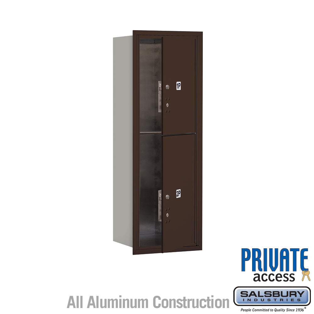 11-Door High Recessed Mounted Parcel Locker with 4 Parcel Lockers - Bronze - Rear Loading