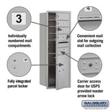 Salsbury Industries 41 in. H x 16-3/4 in. W Aluminum Front-Loading 4C Horizontal Mailbox, 4 MB1 Doors with 1 PL5 Parcel Locker