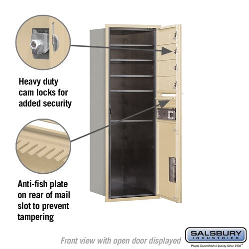 11-Door Recessed Mounted Mailbox with Parcel Locker in Sandstone