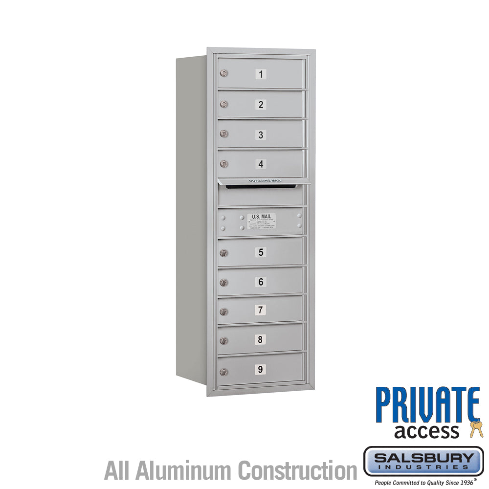 11 Door High Recessed Mounted 4C Horizontal Mailbox with Private Access - Rear Loading
