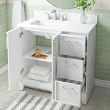 Style Selections Madix 36-in White Undermount Single Sink Bathroom Vanity with White Engineered Stone Top