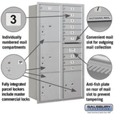Maximum Height Recessed Mounted 4C Horizontal Mailbox with 10 Doors and 4 Parcel Lockers - Rear Loading
