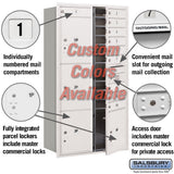 Recessed Mounted 4C Horizontal Mailbox with Master Commercial Locks - Maximum Height Unit - Double Column - Custom Color