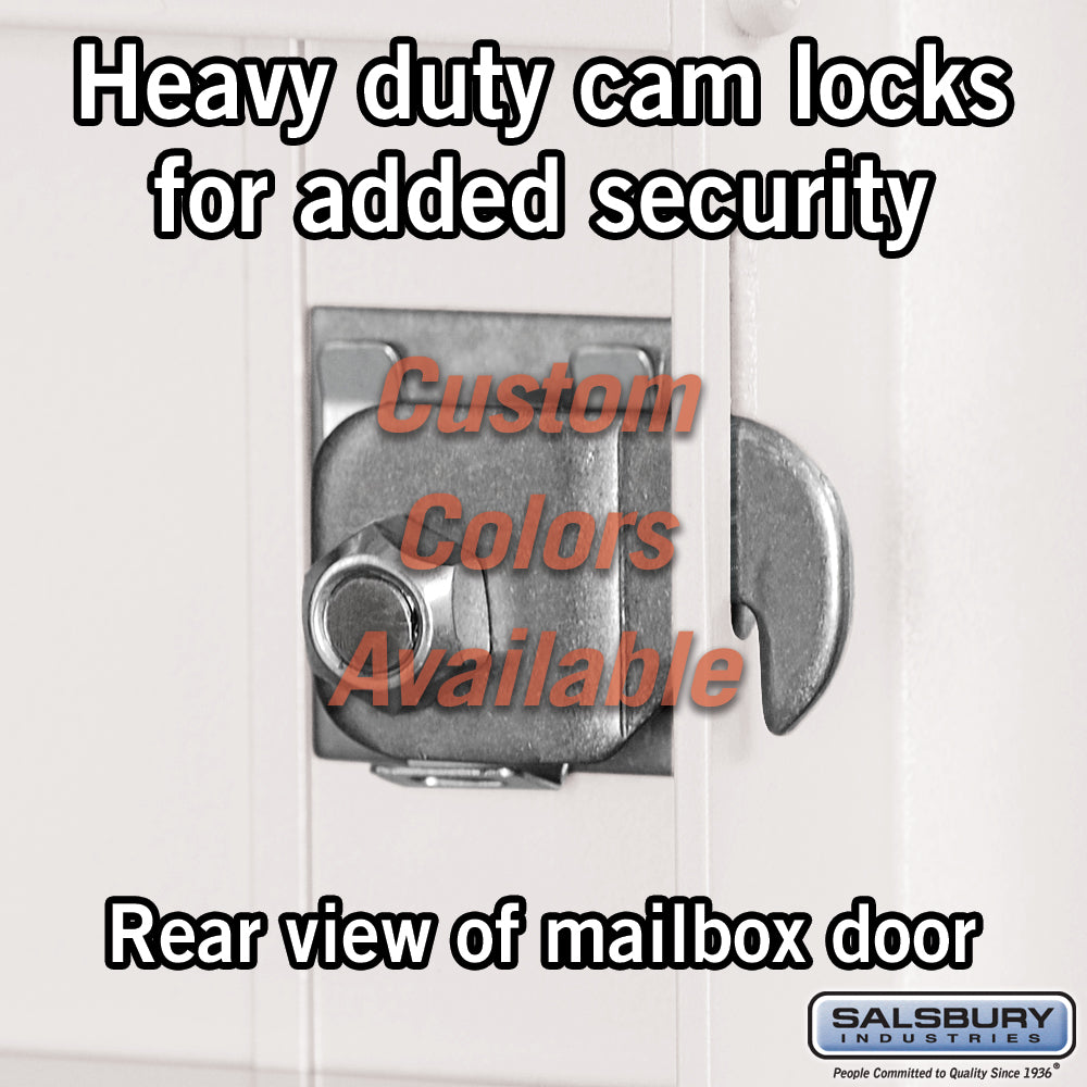 Salsbury Recessed Mounted 4C Horizontal Mailbox with Master Commercial Locks, Double Column, Custom Color, Front Loading