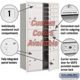 Recessed Mounted 4C Horizontal Mailbox with Parcel Lockers and USPS Access