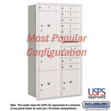 Recessed Mounted 4C Horizontal Mailbox with Parcel Lockers and USPS Access