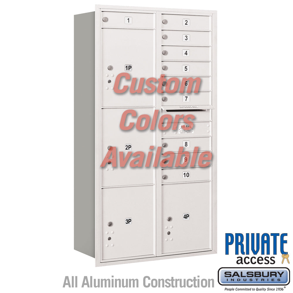 Recessed Mounted 4C Horizontal Mailbox - Maximum Height Unit - Double Column - Rear Loading - Private Access