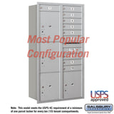 Recessed Mounted 4C Horizontal Mailbox - Maximum Height Unit - Double Column - Rear Loading - USPS Access