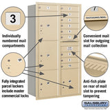 Maximum Height Recessed Mounted 4C Horizontal Mailbox with 10 Doors and 4 Parcel Lockers - Rear Loading