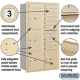 Maximum Height Recessed Mounted 4C Horizontal Mailbox with 10 Doors and 4 Parcel Lockers - Rear Loading
