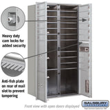 Salsbury 3700 Horizontal Series Recessed Mount Mailbox, 3 Parcel Lockers, Front-Loading, Aluminum