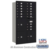 Maximum Height Recessed Mounted 4C Horizontal Mailbox with 15 Doors and 3 Parcel Lockers - Rear Loading
