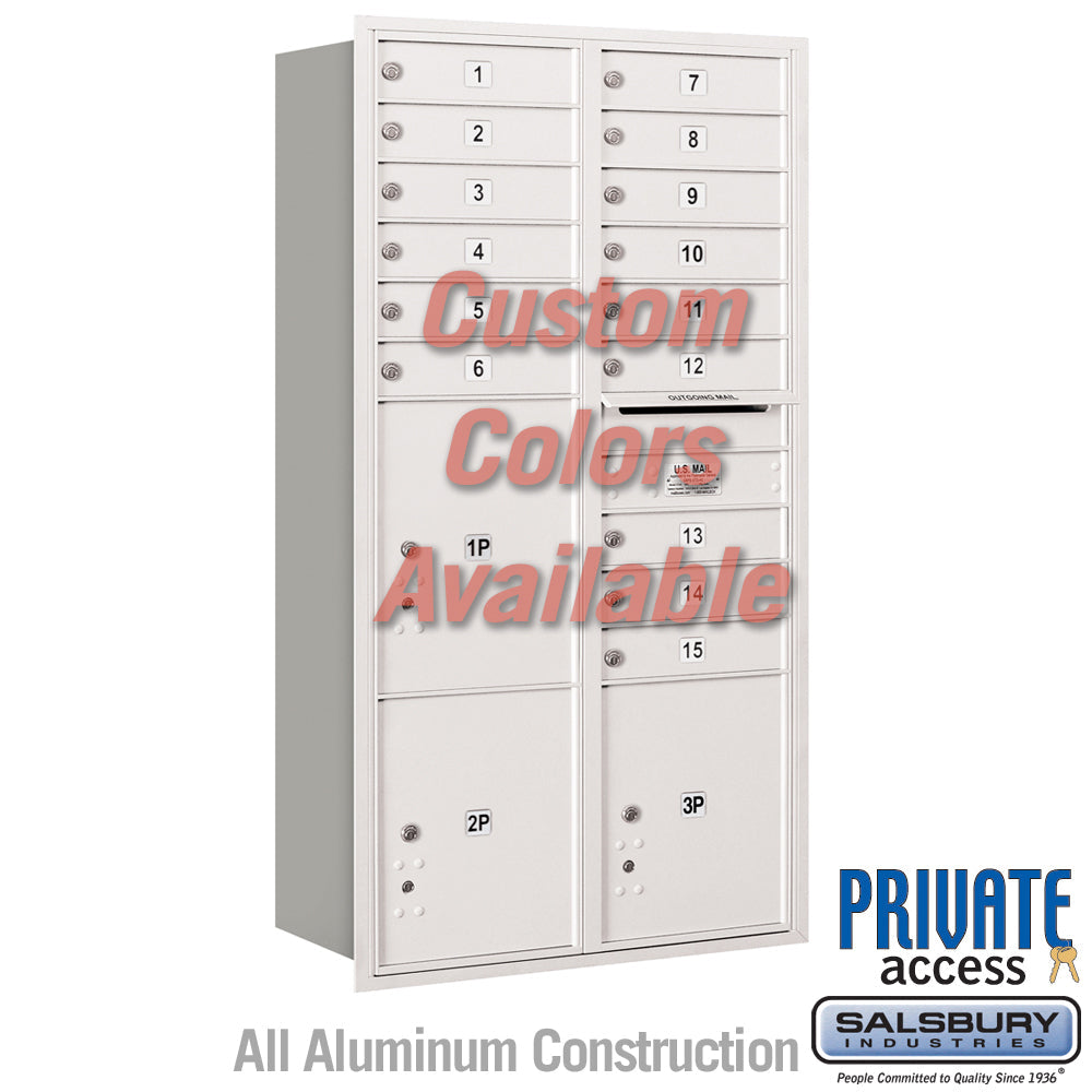 Recessed Mounted 4C Horizontal Mailbox with Rear Loading and Private Access
