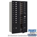Maximum Height Recessed Mounted 4C Horizontal Mailbox with 20 Doors and 2 Parcel Lockers - Black - Rear Loading