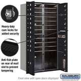 Maximum Height Recessed Mounted 4C Horizontal Mailbox with 20 Doors and 2 Parcel Lockers - Black - Rear Loading