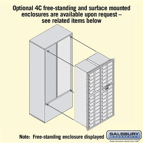 Maximum Height Recessed Mounted 4C Horizontal Mailbox with 29 Doors - Private Access