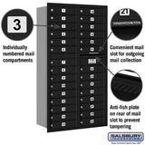 Maximum Height Recessed Mounted 4C Horizontal Mailbox with 29 Doors - Rear Loading