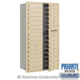 Maximum Height Recessed Mounted 4C Horizontal Mailbox with 29 Doors - Sandstone - Rear Loading
