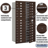 Maximum Height Recessed Mounted 4C Horizontal Mailbox with 29 Doors - Bronze - Private Access