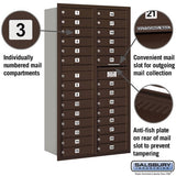 Maximum Height Recessed Mounted 4C Horizontal Mailbox with 29 Doors - Rear Loading
