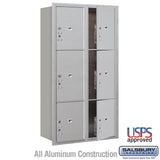 Maximum Height Recessed Mounted Parcel Locker with 6 Compartments - Rear Loading