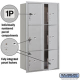 Maximum Height Recessed Mounted Parcel Locker with 6 Compartments - Rear Loading