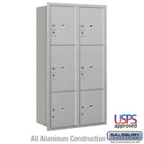Maximum Height Recessed Mounted Parcel Locker with 6 Compartments - Rear Loading