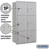 Maximum Height Recessed Mounted Parcel Locker with 6 Compartments - Rear Loading