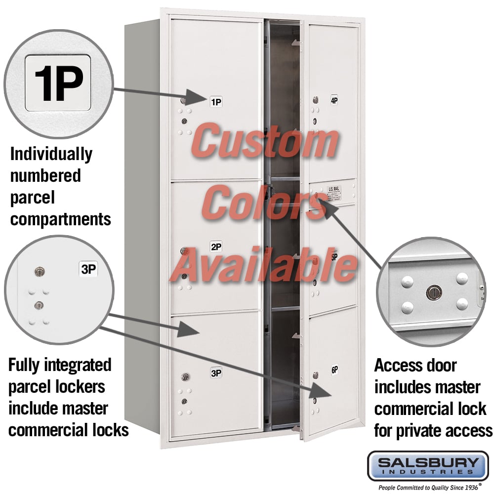 Recessed Mounted 4C Horizontal Mailbox with Master Commercial Locks - Double Column - Custom Color - Front Loading