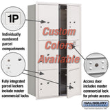 Recessed Mounted 4C Horizontal Mailbox with Master Commercial Locks - Double Column - Custom Color - Front Loading