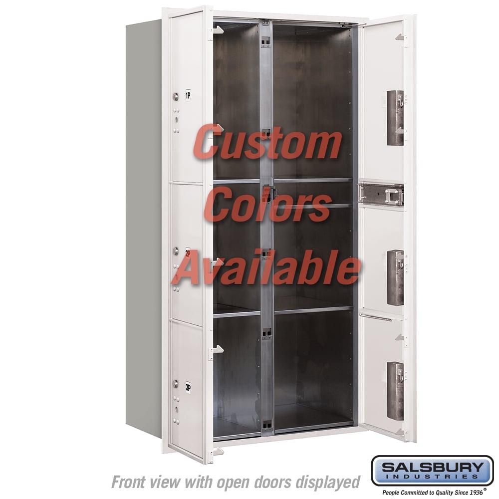 Recessed Mounted 4C Horizontal Mailbox with Master Commercial Locks - Double Column - Custom Color - Front Loading