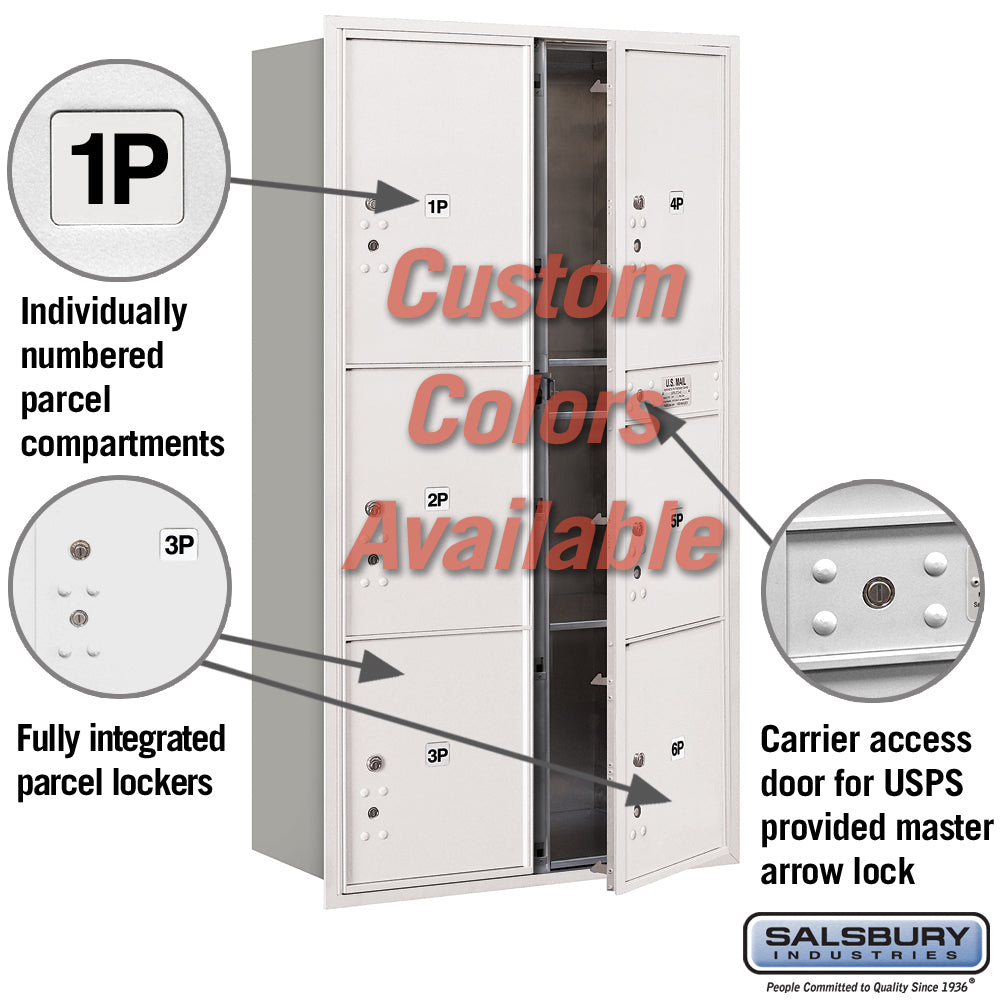 Recessed Mounted 4C Horizontal Mailbox - Double Column Parcel Locker with USPS Access