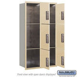 Maximum Height Recessed Mounted Parcel Locker with 6 Compartments - Sandstone - USPS Approved