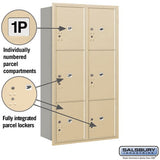 Maximum Height Recessed Mounted Parcel Locker with 6 Compartments and USPS Access