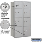 Salsbury Maximum Height Recessed Mounted Parcel Locker, 8 Compartments, Rear Loading