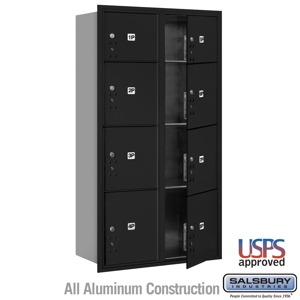 Salsbury 3700 Series 8-Parcel Locker, Recessed Mount, USPS STD-4C Approved