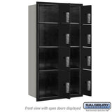Maximum Height Recessed Mounted 4C Horizontal Parcel Locker with 8 Compartments - Black, USPS Approved